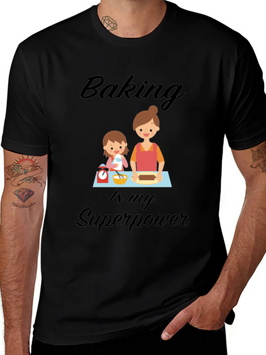 Baking is My Superpower Black T-Shirt