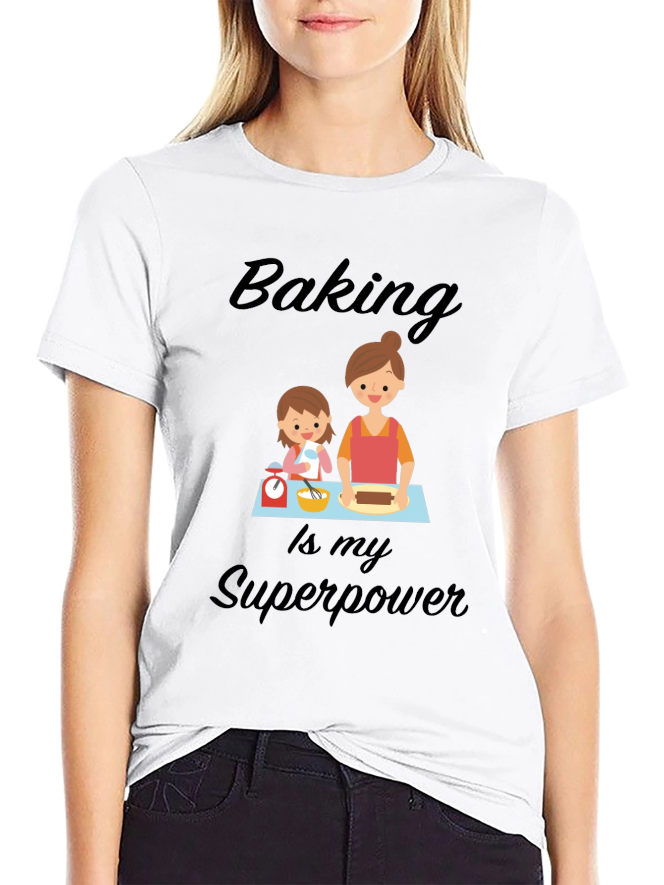 Baking is My Superpower Black T-Shirt