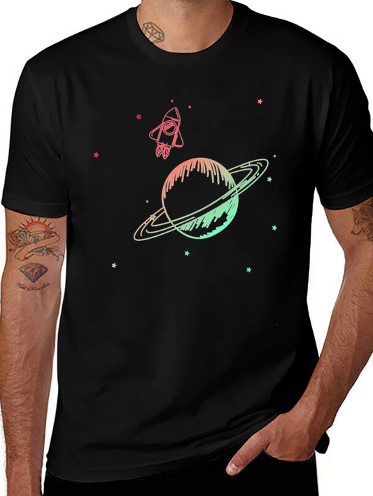 Space Dreams T-Shirt - Galaxy & Rocket Design