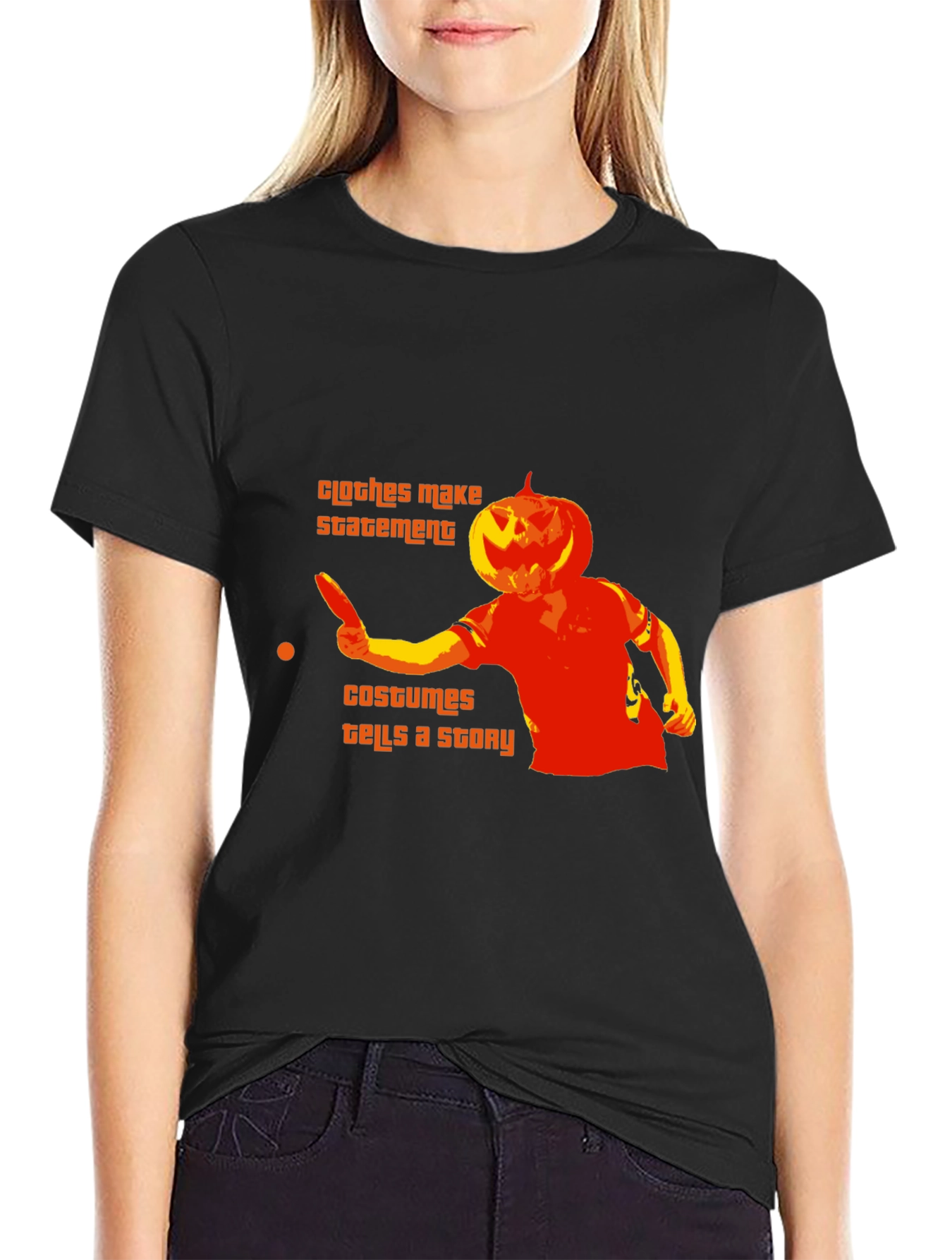 Halloween Pumpkin Head Ping Pong T-Shirt