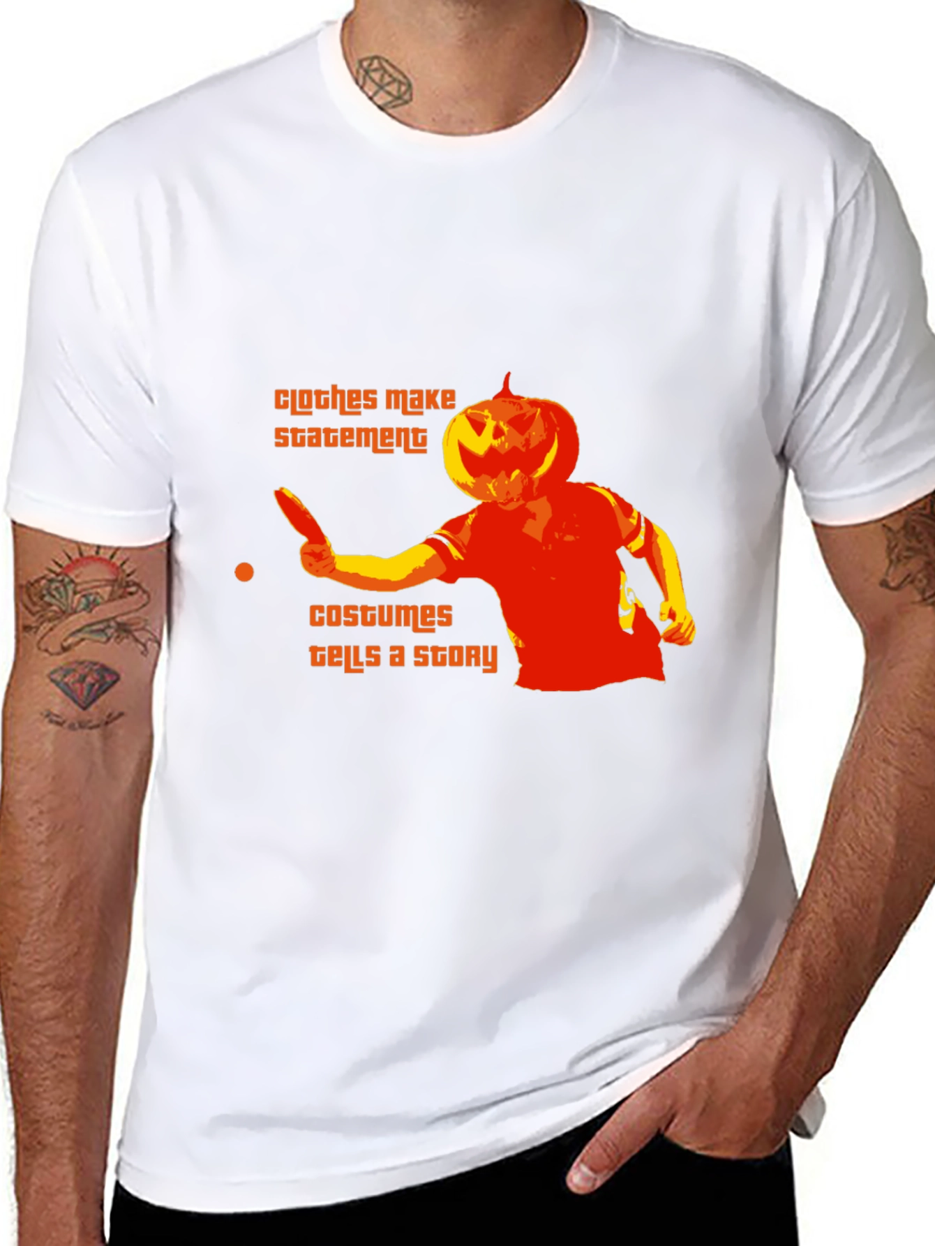 Halloween Pumpkin Head Ping Pong T-Shirt