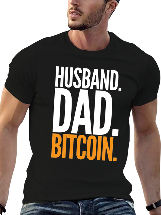 Husband Dad Bitcoin T-Shirt - Crypto Tee for Men