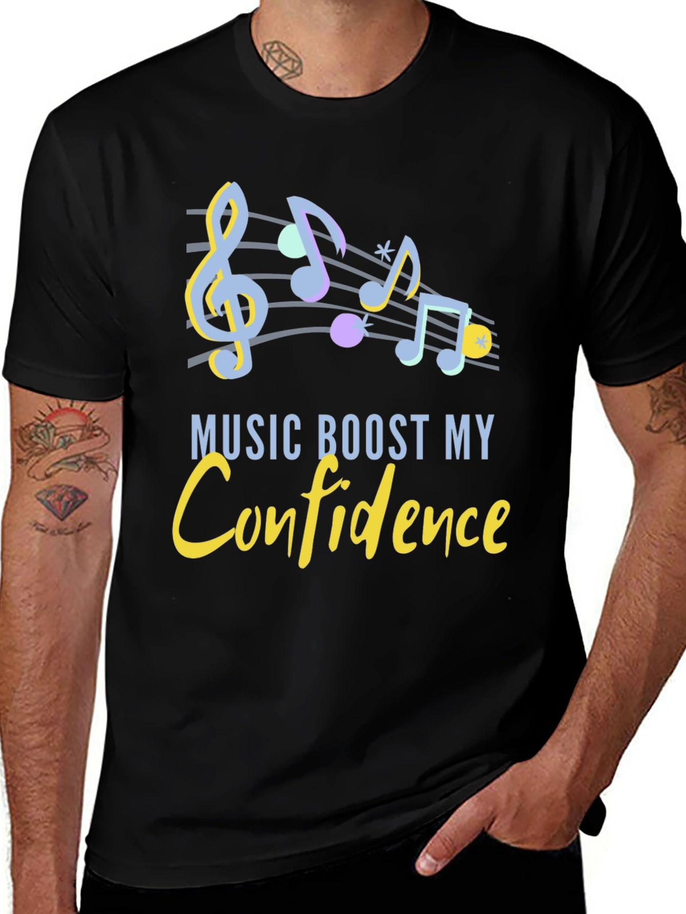 Music Boosts Confidence Graphic T-Shirt