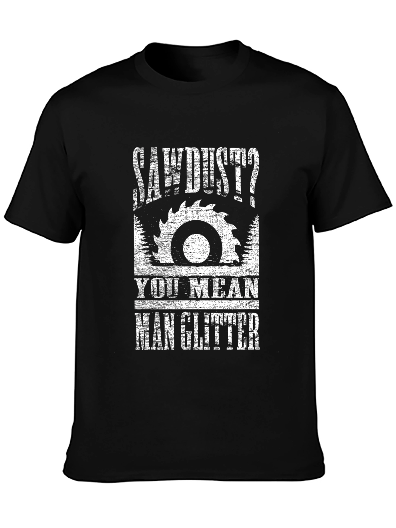 Sawdust Man Glitter Graphic Tee - Black