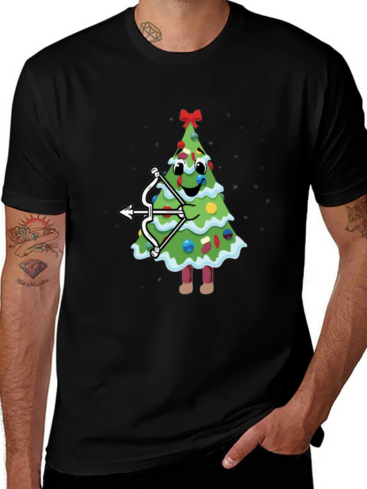 Festive Archer Tee: Holiday Christmas Tree Bow & Arrow T-Shirt