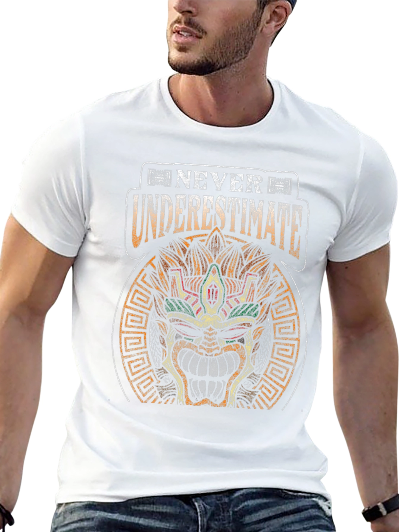 Never Underestimate T-Shirt Aztec Mayan Mask