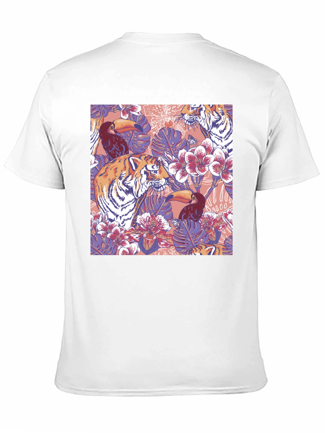 Tropical Tiger Toucan Black T-Shirt