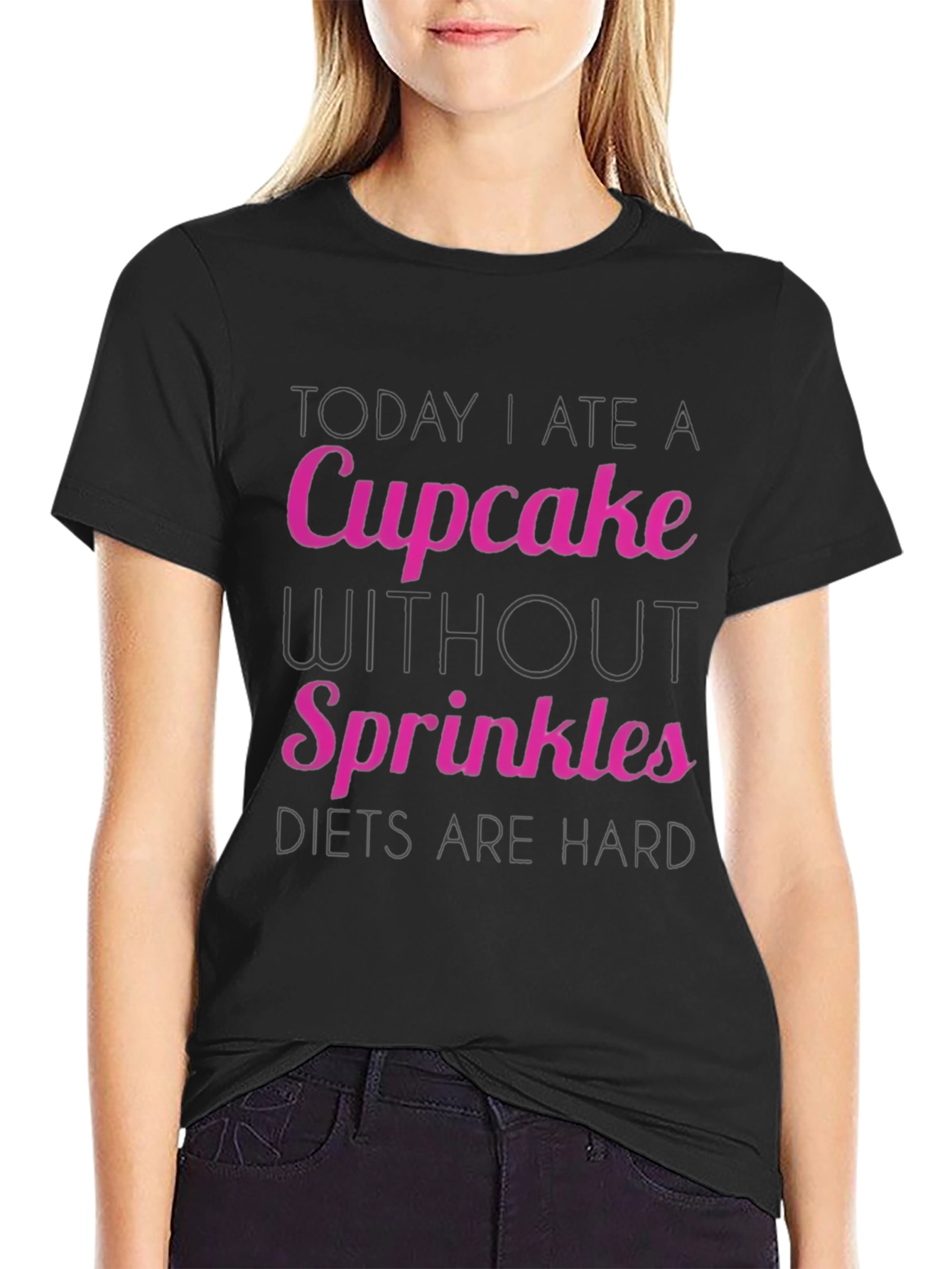 Funny Cupcake Diet Tee - Hard Dieting Humor