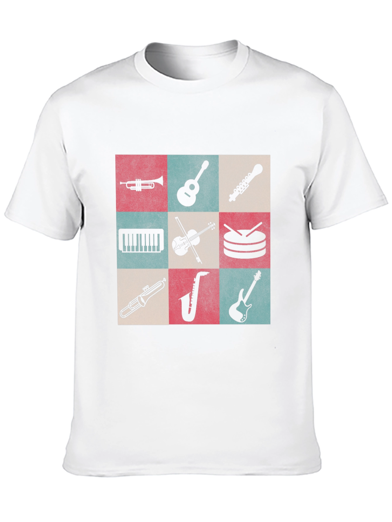 Musical Instruments Graphic Tee - Black Cotton Blend