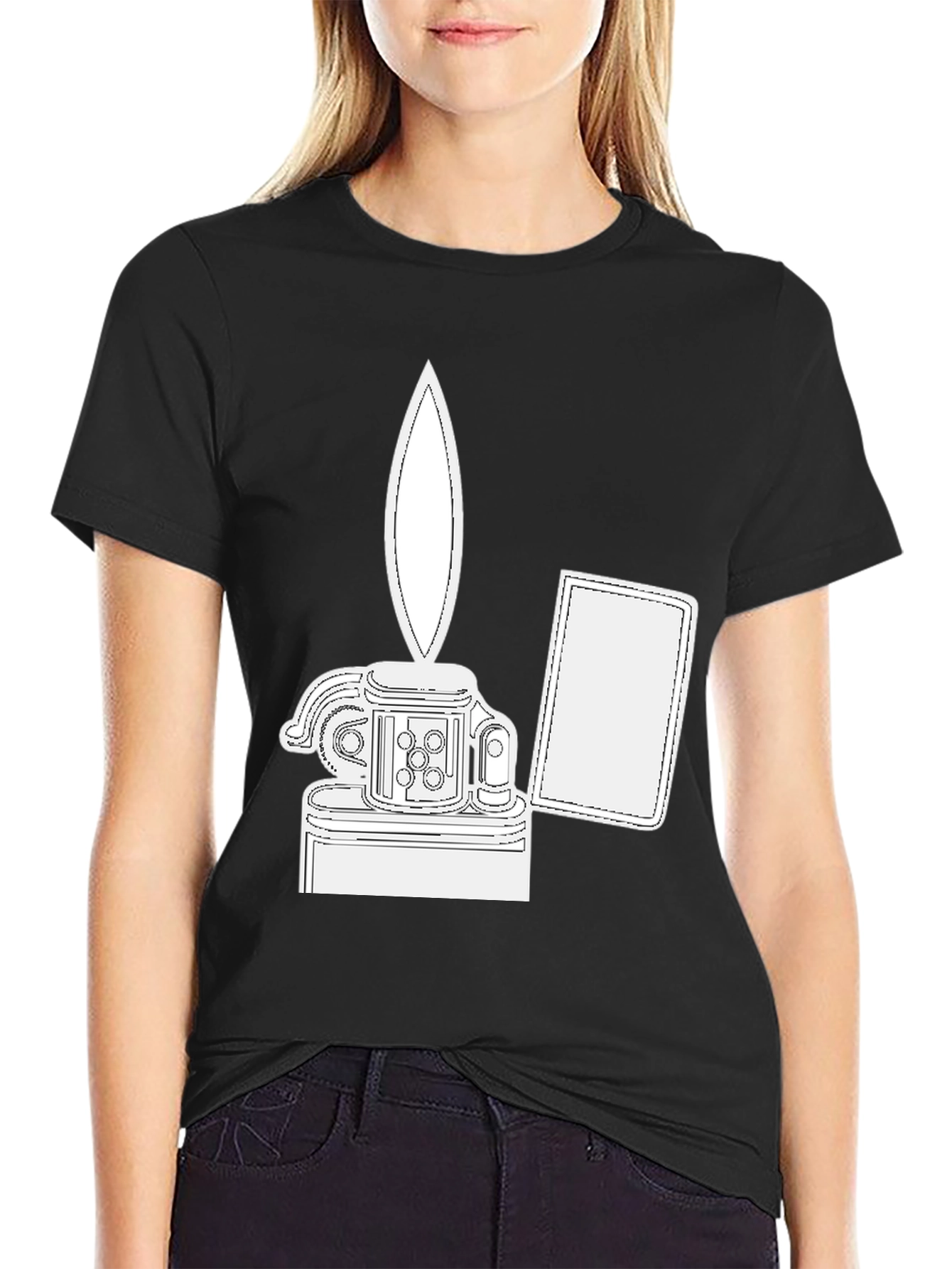 Black Graphic Tee - Lighter Design