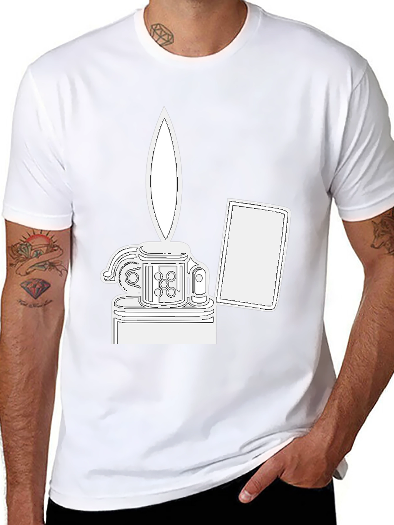 Black Graphic Tee - Lighter Design