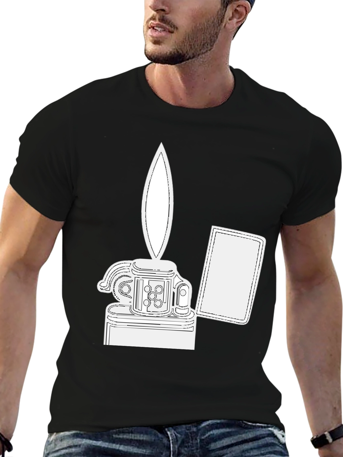 Black Graphic Tee - Lighter Design