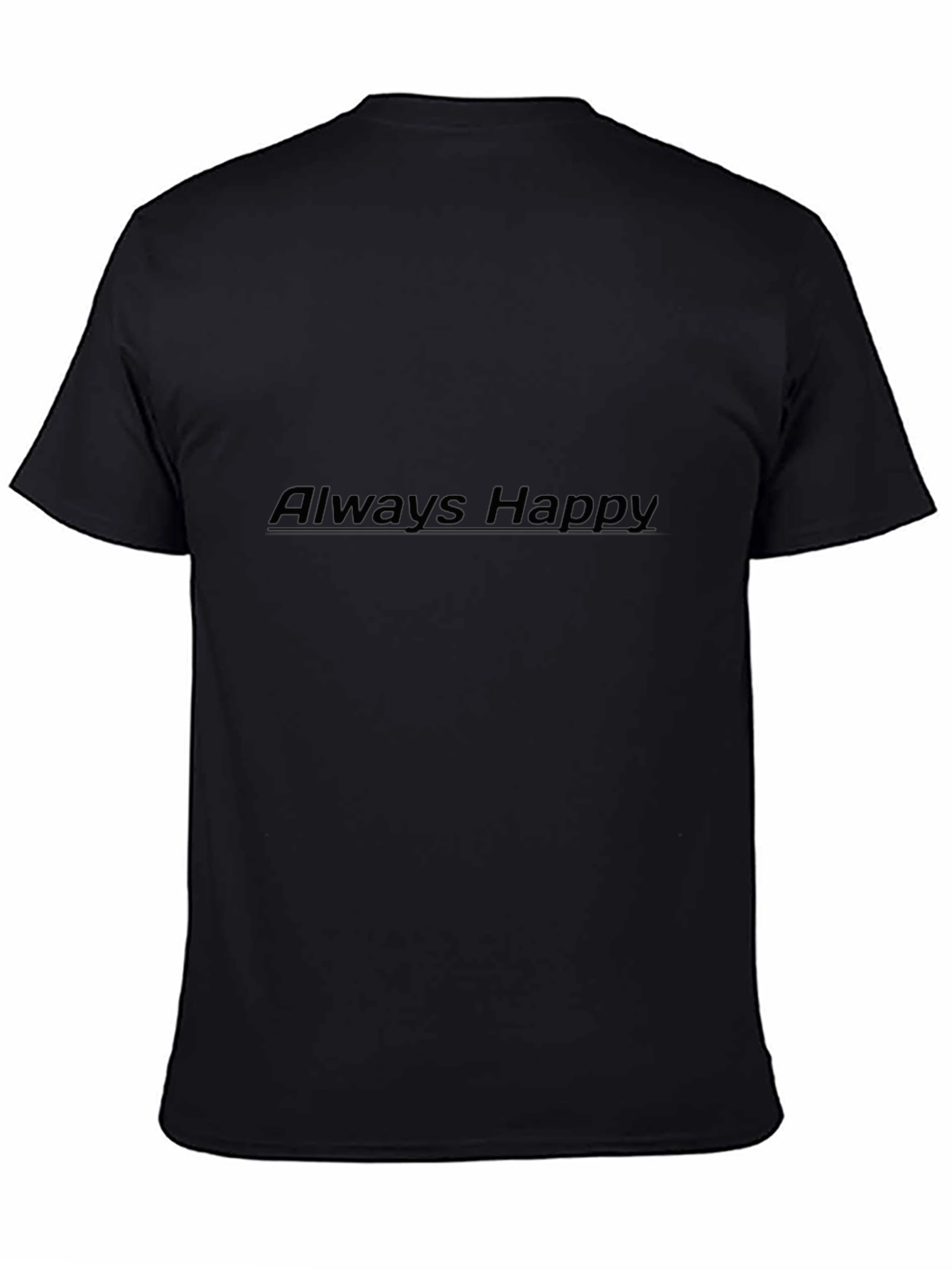 Always Happy Black T-Shirt - Mens Casual Wear