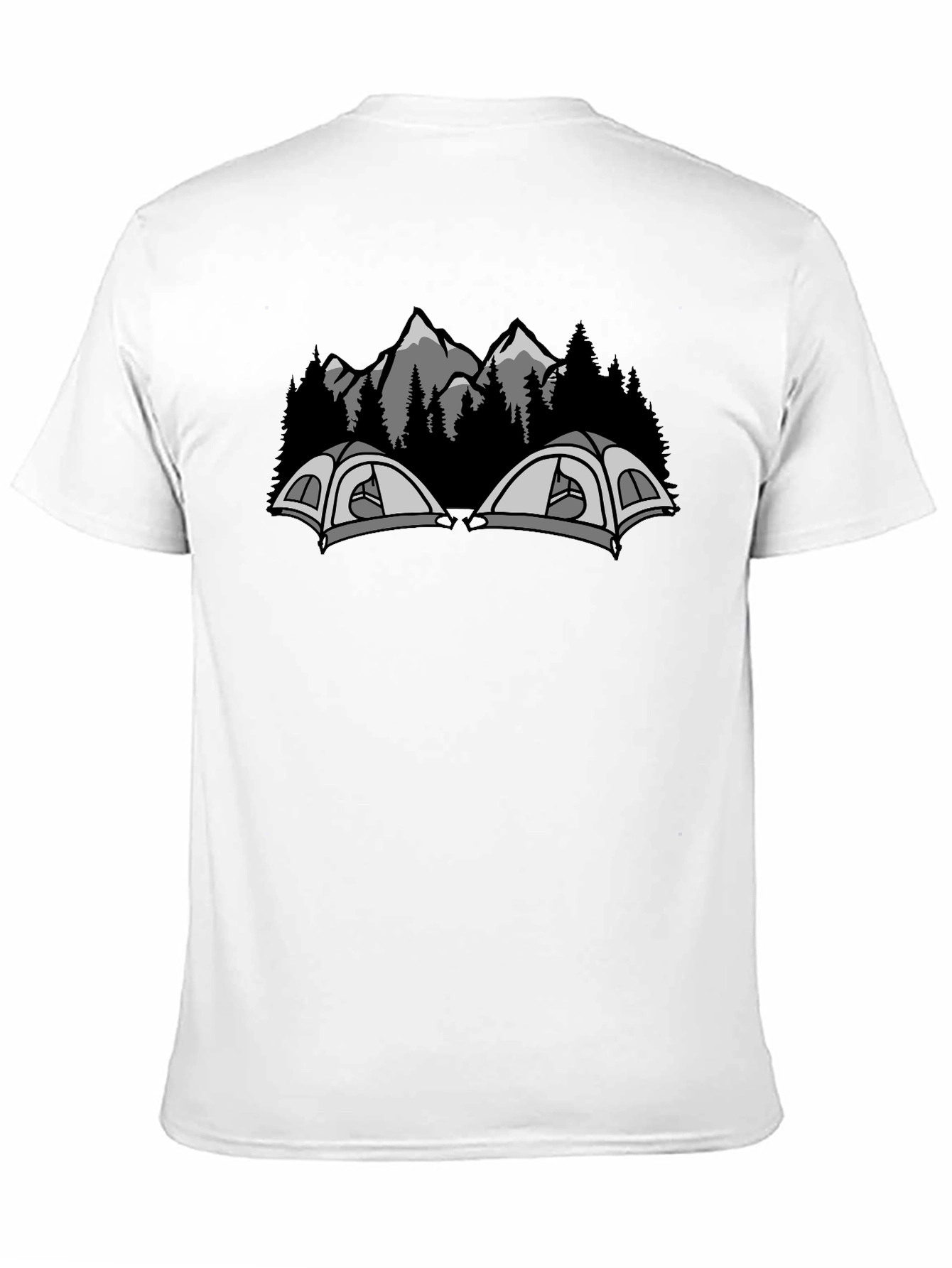 Camping Tents and Mountain Graphic Tee