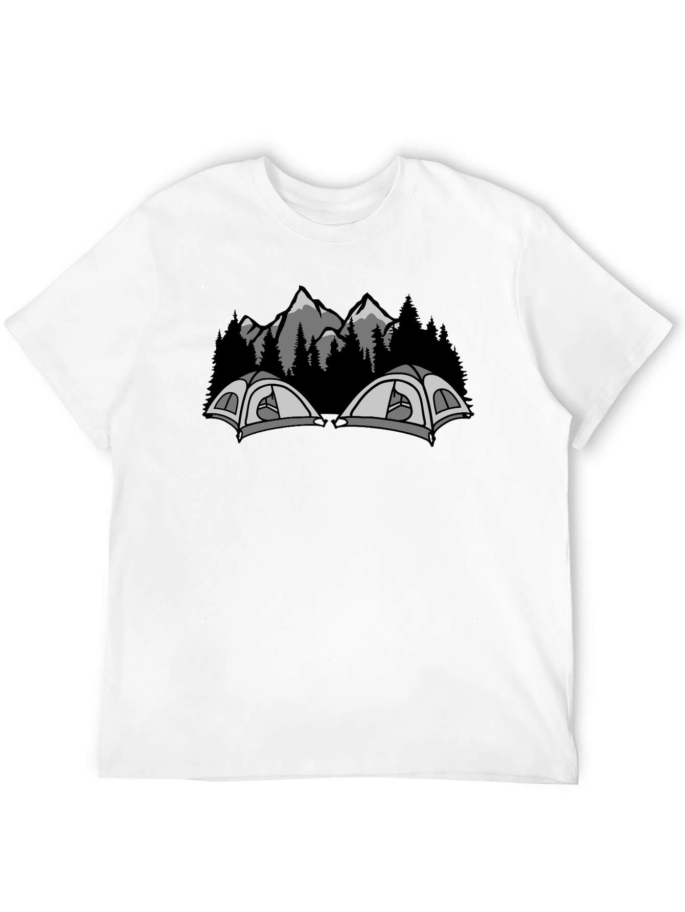 Camping Tents and Mountain Graphic Tee