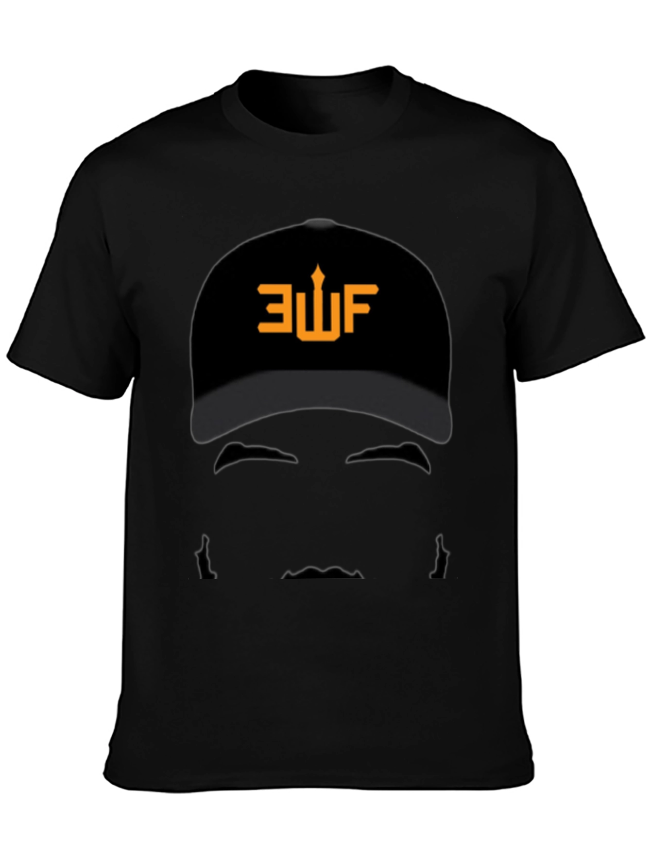AUF Baseball Cap Graphic Black T-Shirt