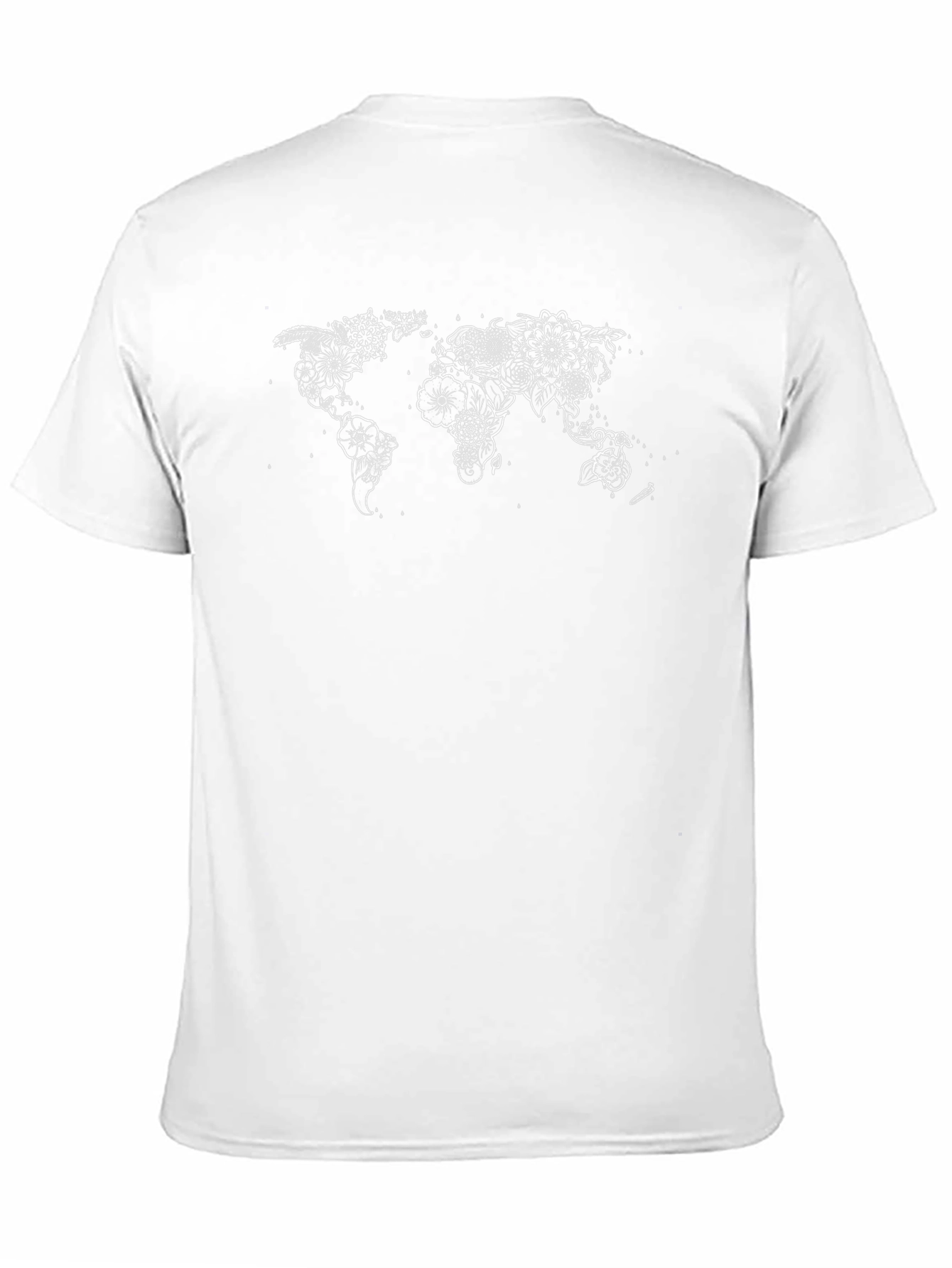 Floral World Map Graphic T-Shirt