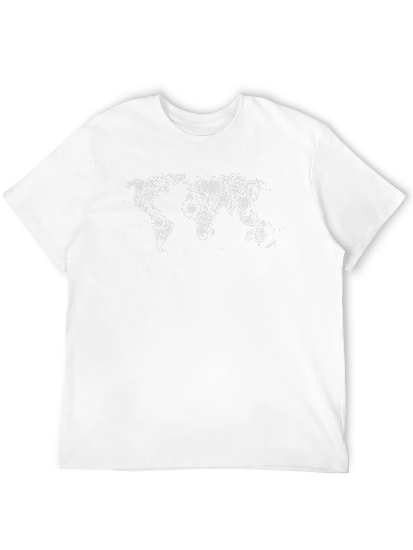 Floral World Map Graphic T-Shirt