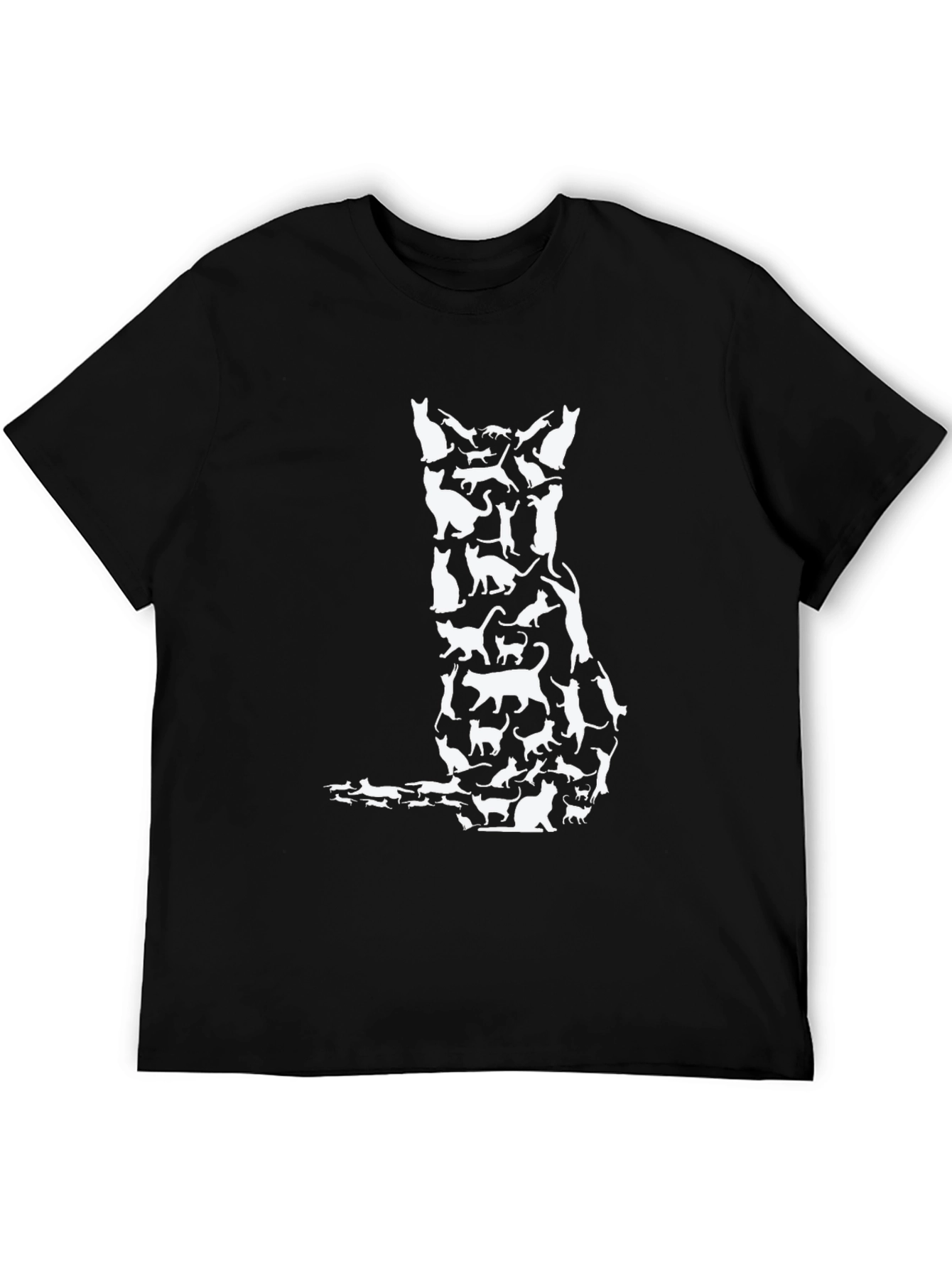 Cat Silhouette T-Shirt - Unique Feline Design