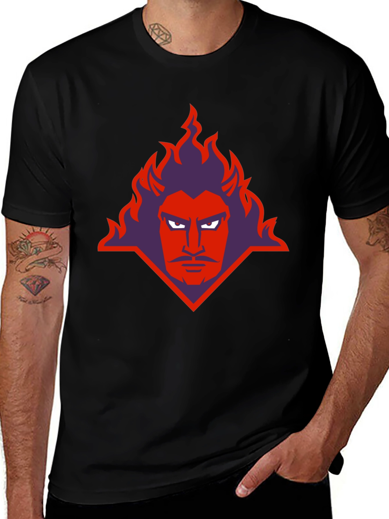 Devil Graphic Print Black T-Shirt