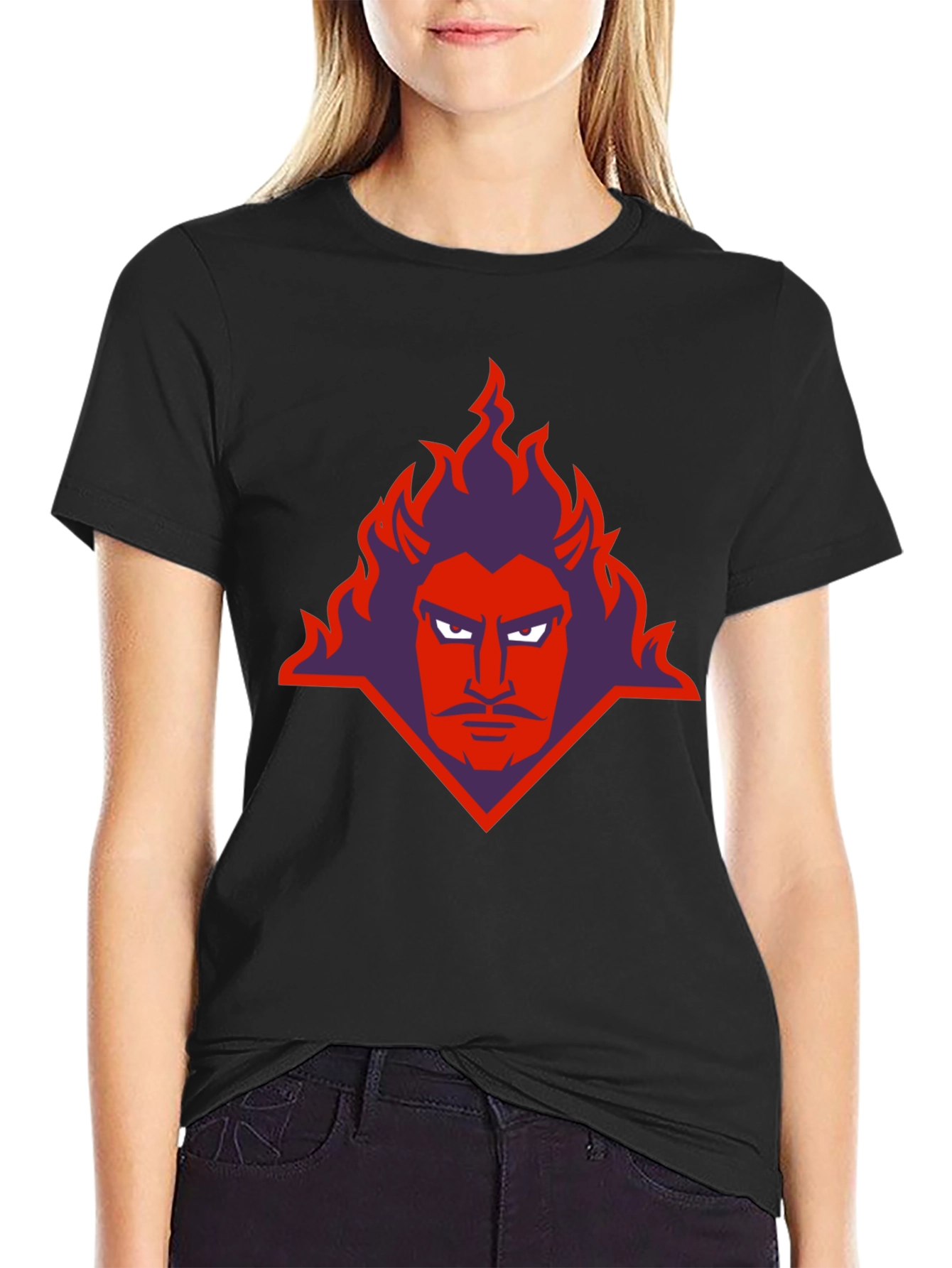 Devil Graphic Print Black T-Shirt