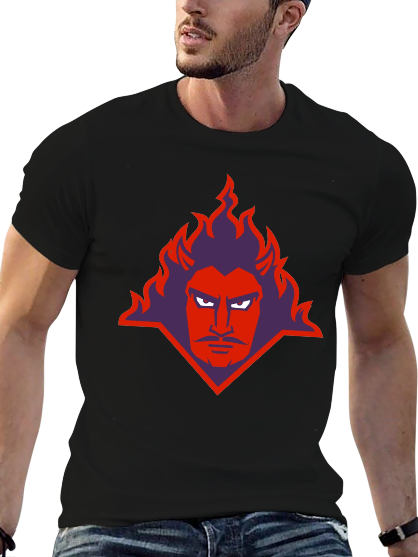 Devil Graphic Print Black T-Shirt