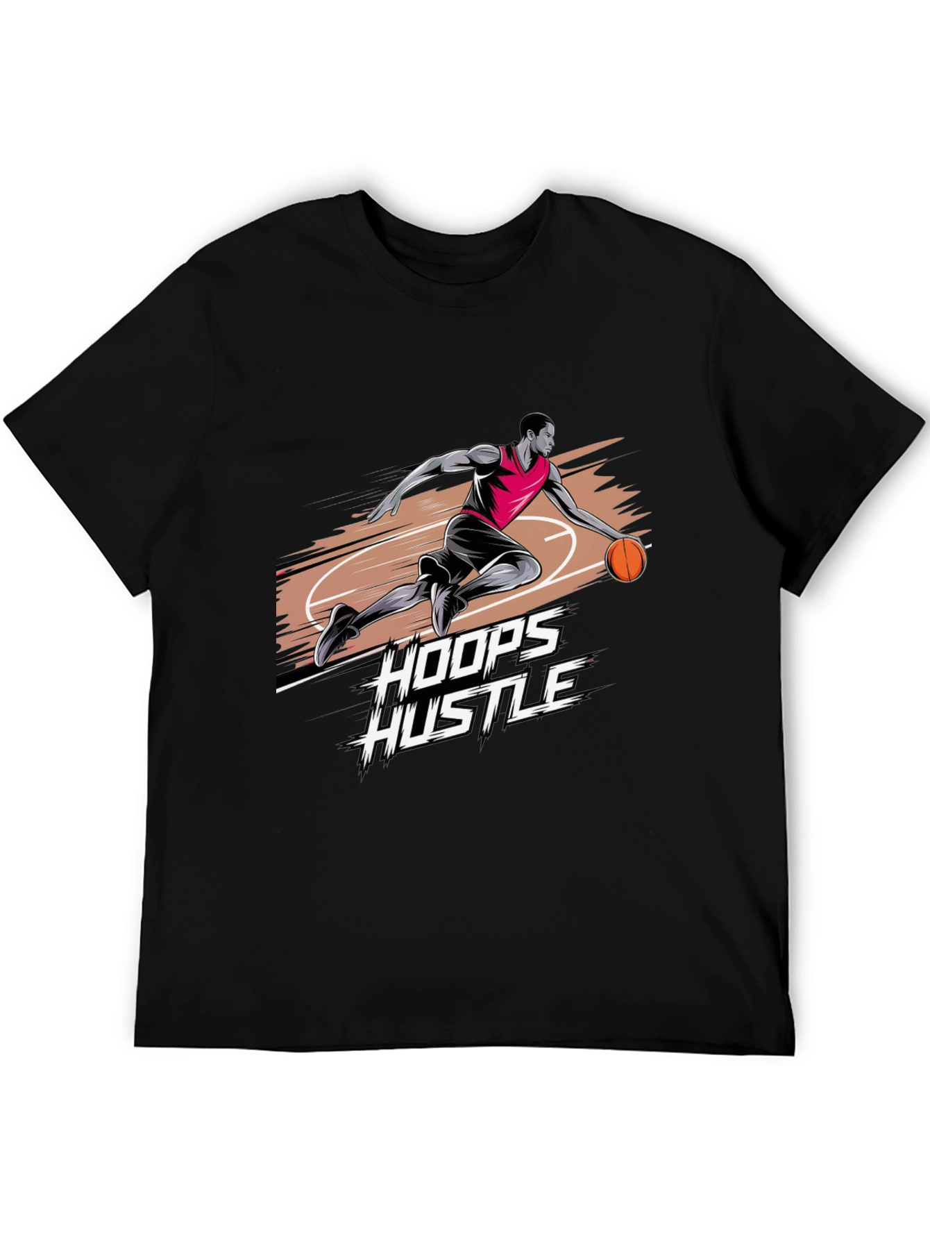 Hoops Hustle Graphic T-Shirt - Stylish Basketball Tee