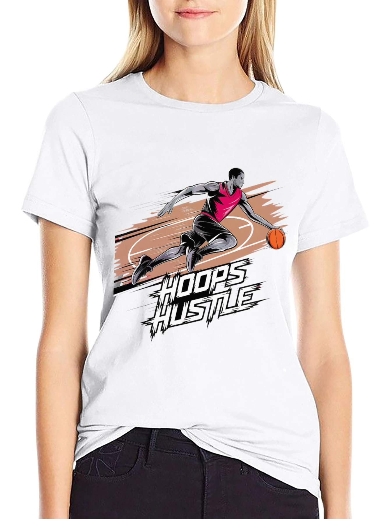 Hoops Hustle Graphic T-Shirt - Stylish Basketball Tee