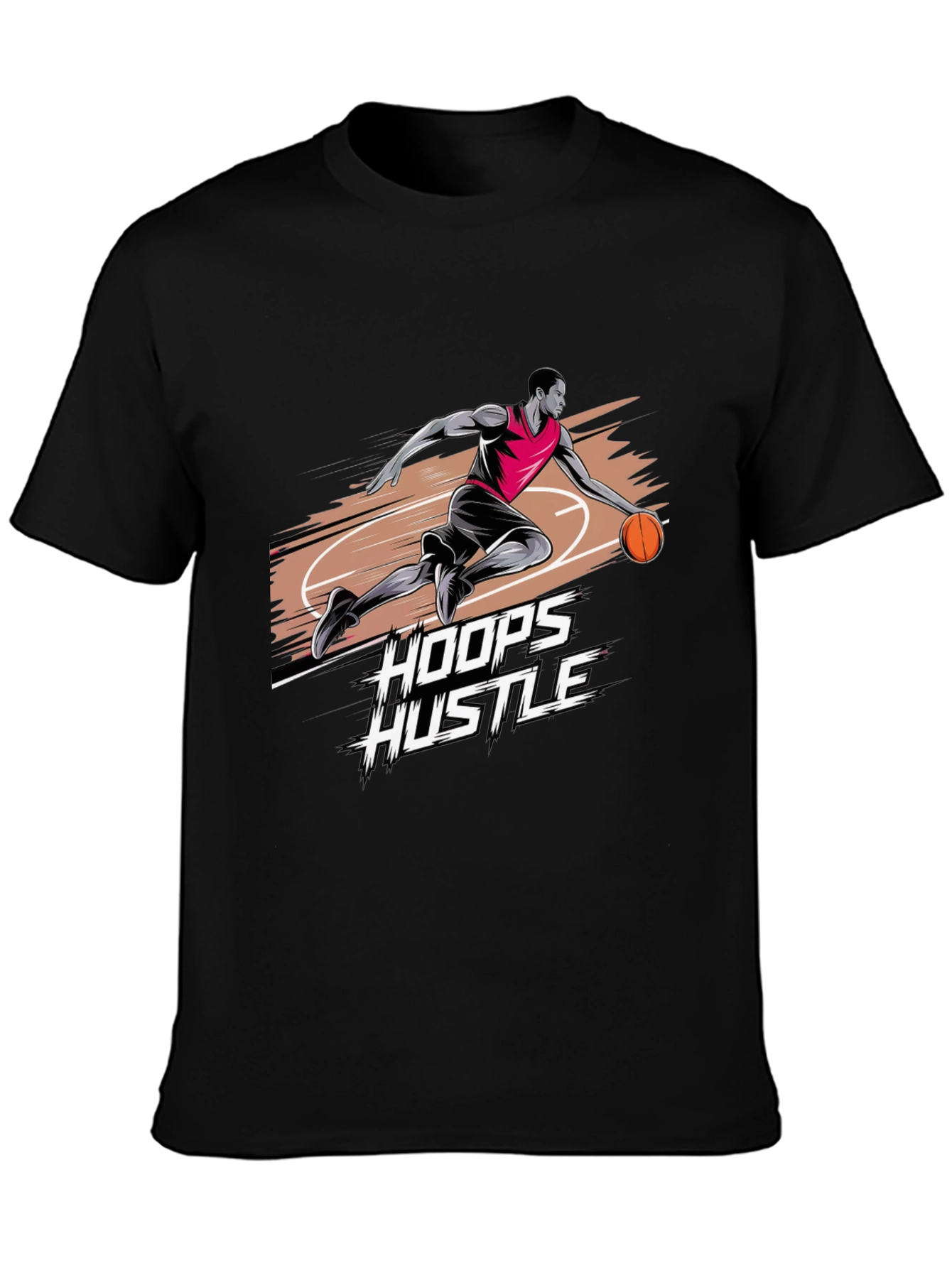 Hoops Hustle Graphic T-Shirt - Stylish Basketball Tee