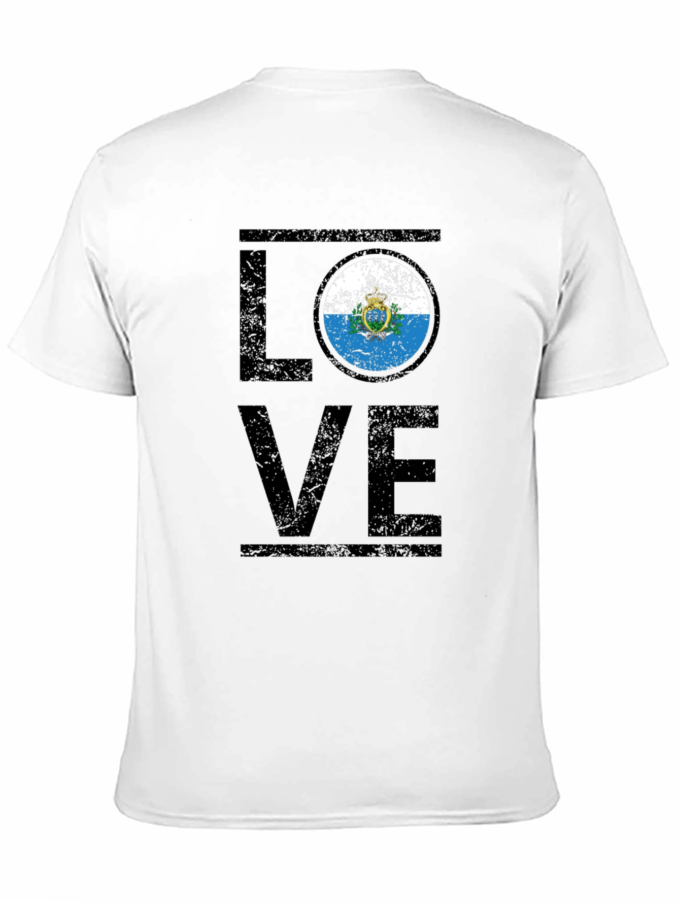 San Marino Flag Love T-Shirt - Black