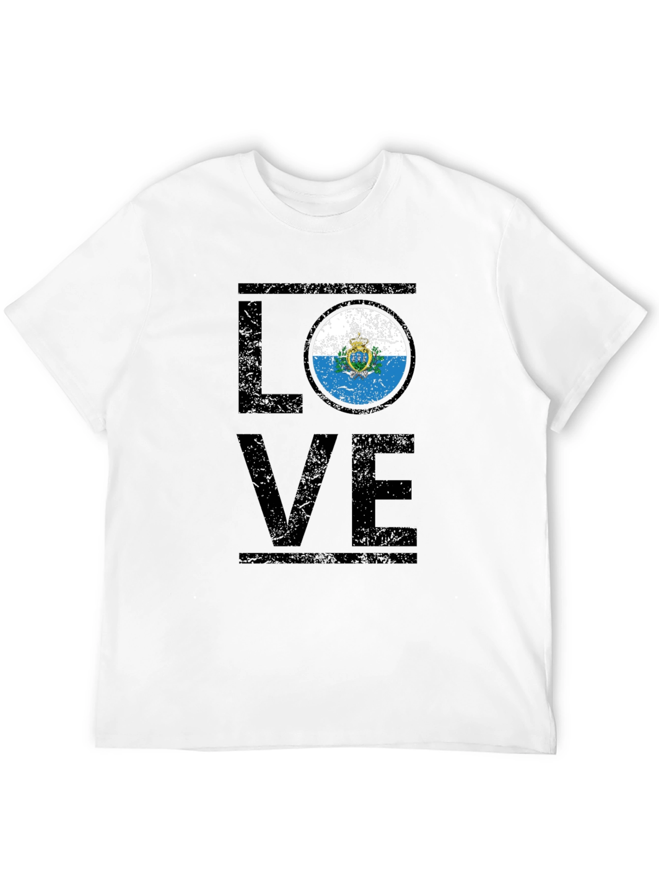 San Marino Flag Love T-Shirt - Black