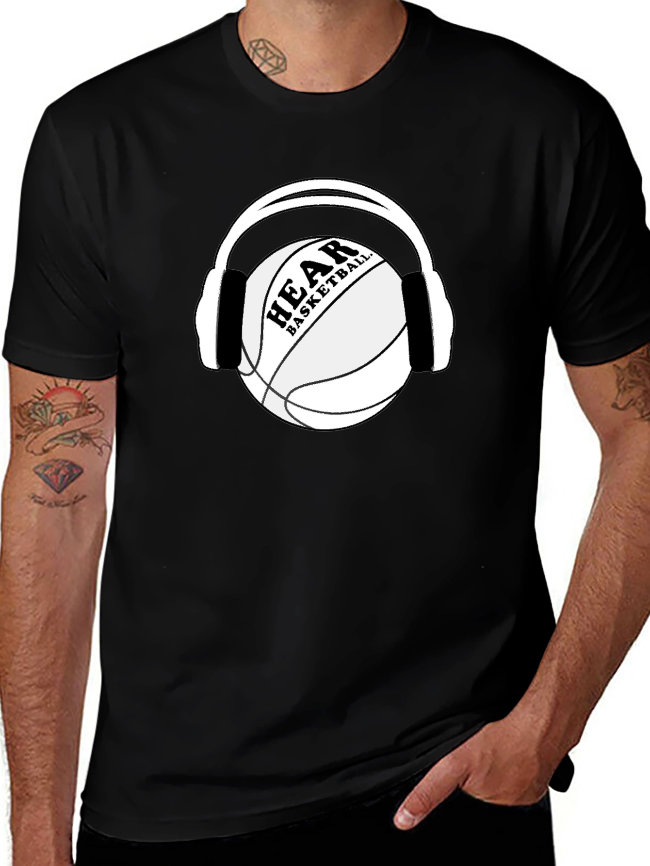 Hear Basketball Black T-Shirt