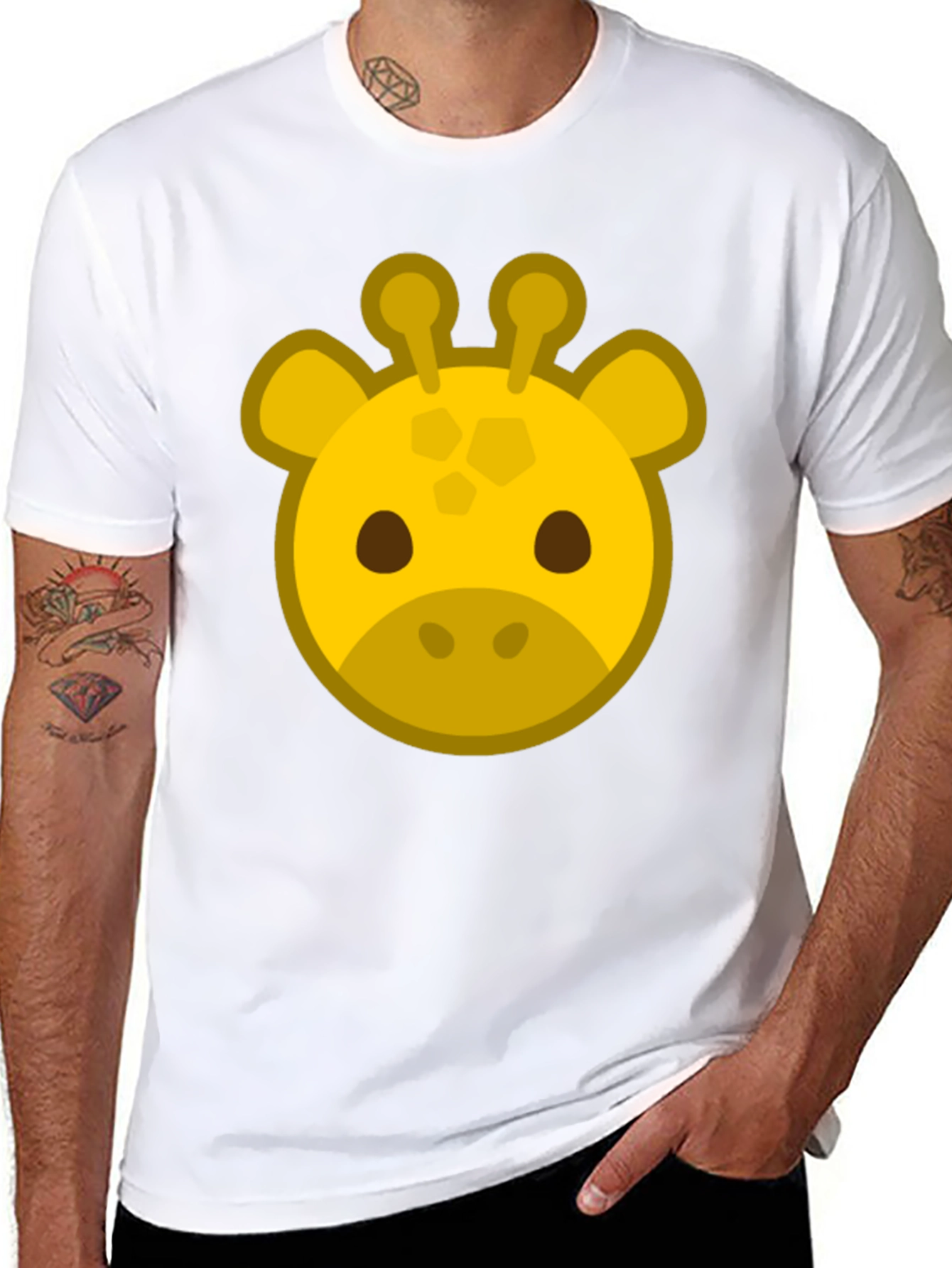 Giraffe Face Black T-Shirt