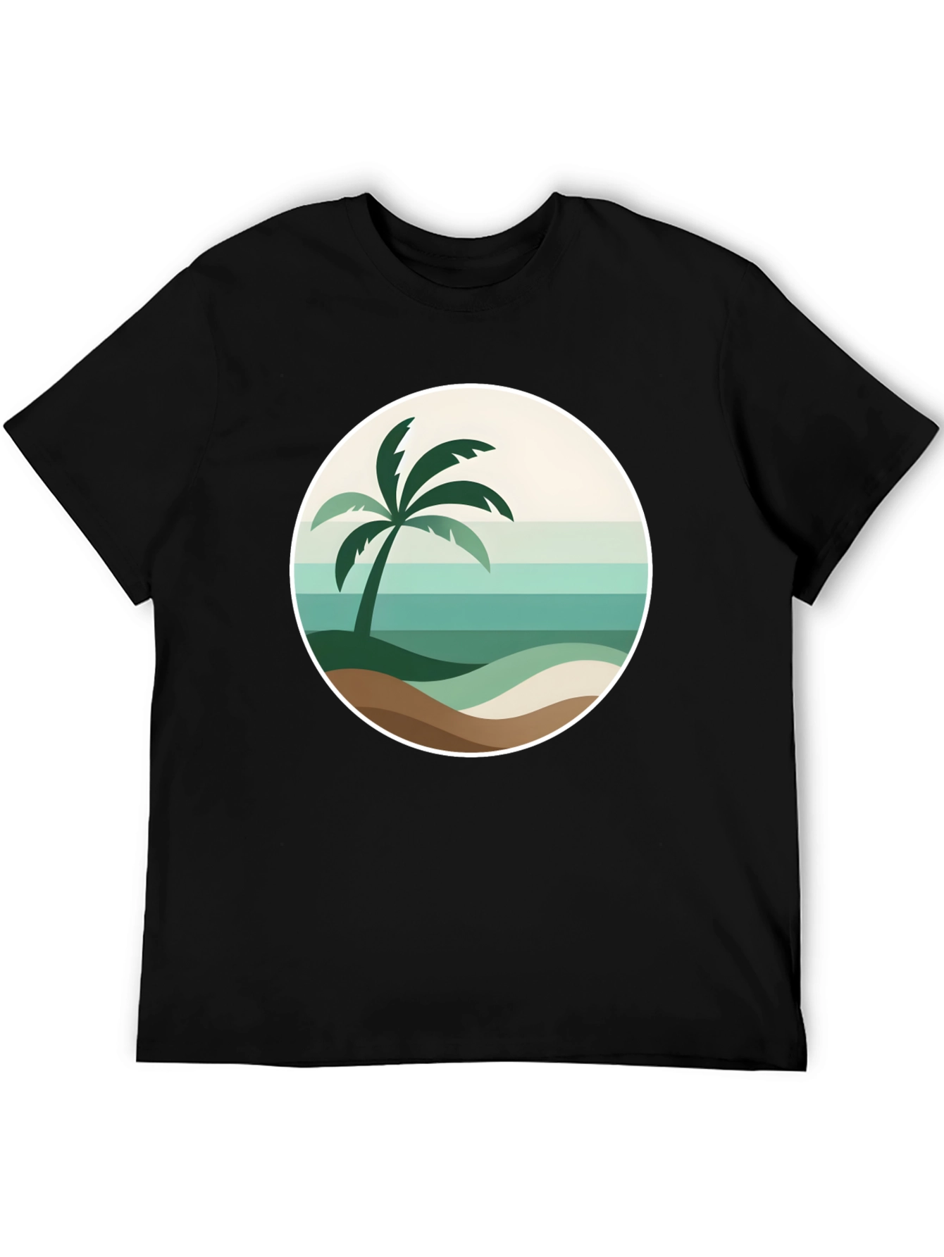 Tropical Palm Tee - Beach Scene Graphic T-Shirt