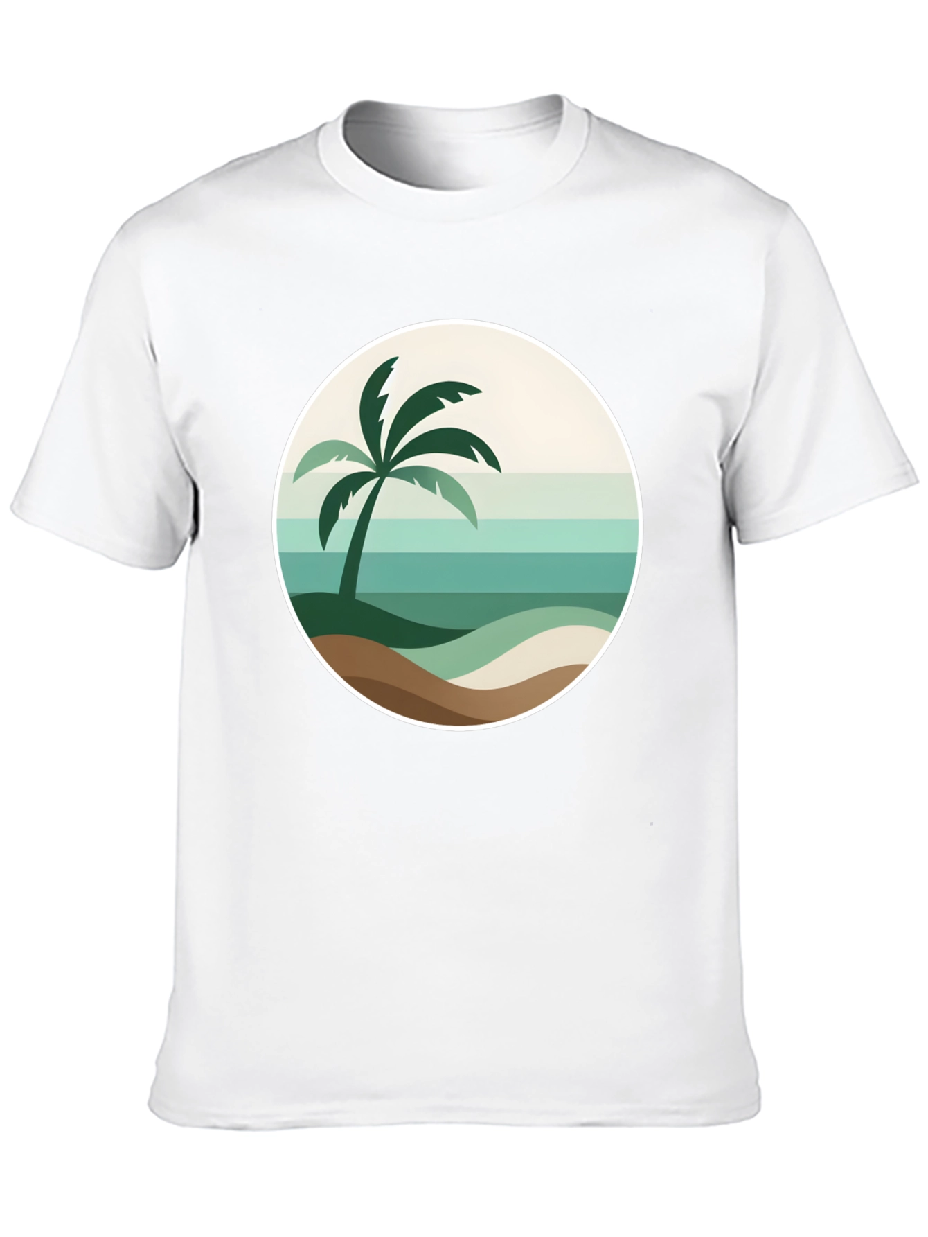 Tropical Palm Tee - Beach Scene Graphic T-Shirt