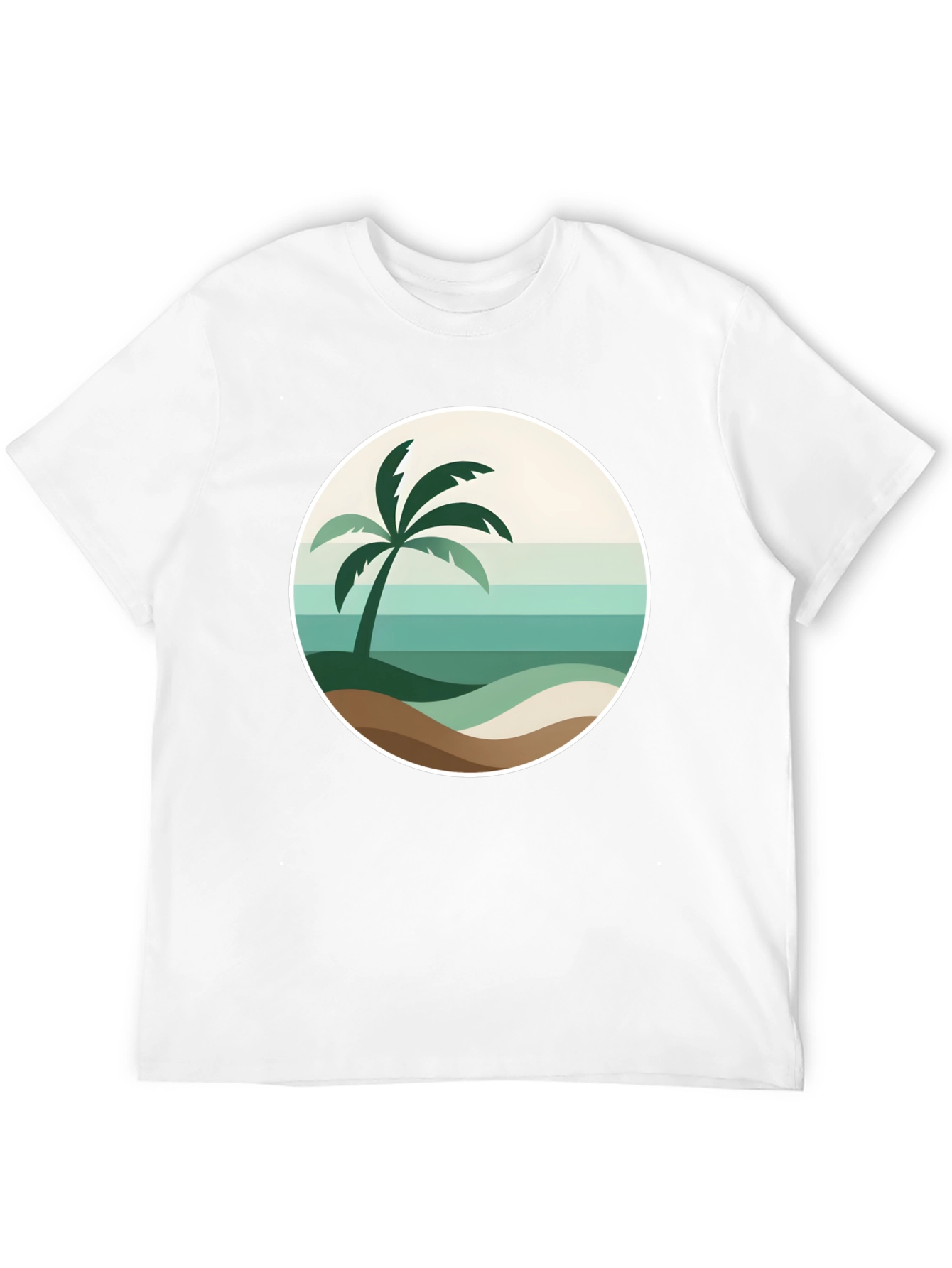 Tropical Palm Tee - Beach Scene Graphic T-Shirt