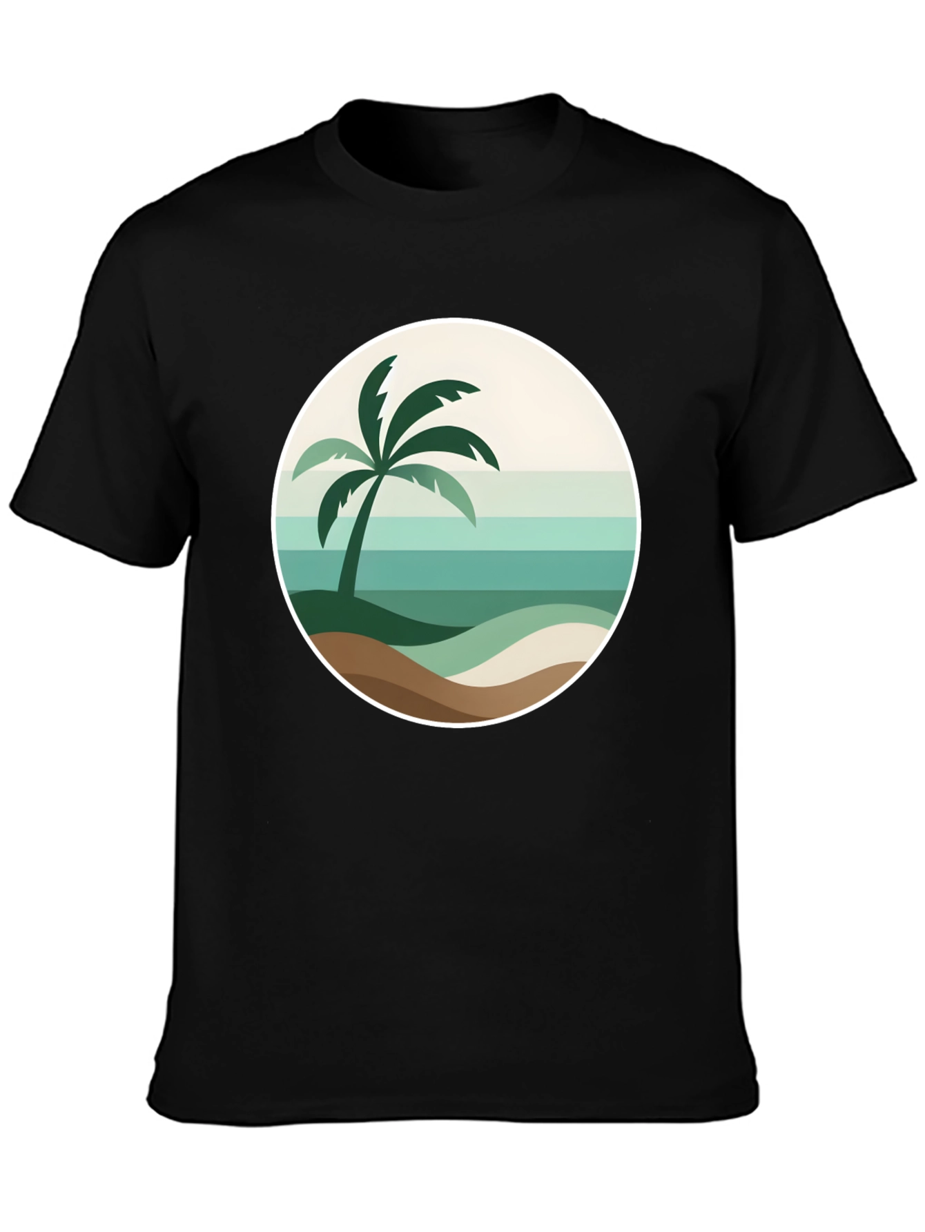 Tropical Palm Tee - Beach Scene Graphic T-Shirt