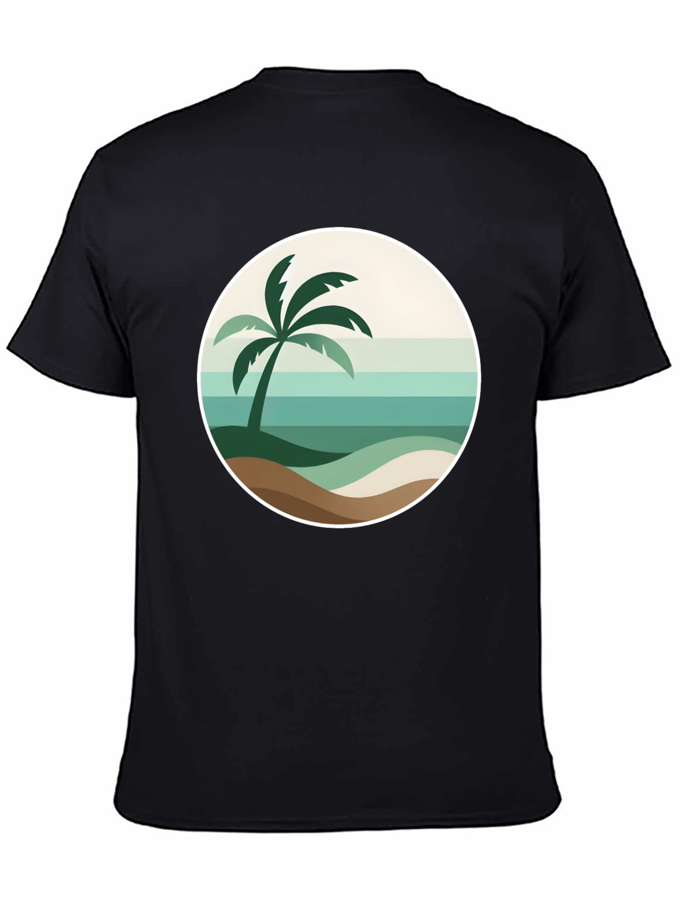 Tropical Palm Tee - Beach Scene Graphic T-Shirt