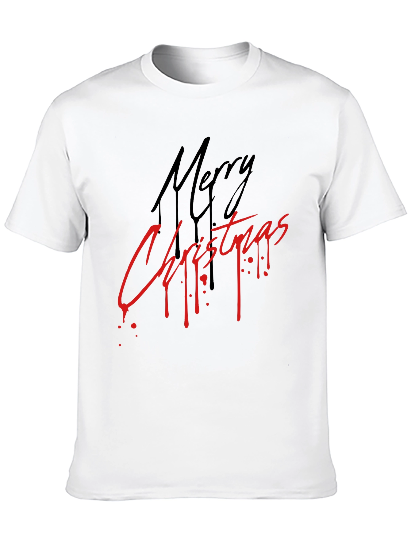 Merry Christmas Graphic Tee - Black Holiday T-Shirt