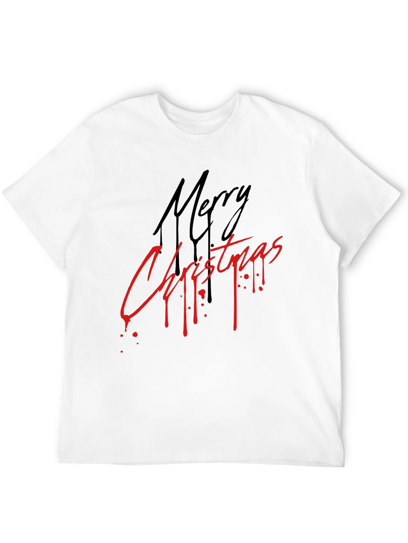 Merry Christmas Graphic Tee - Black Holiday T-Shirt