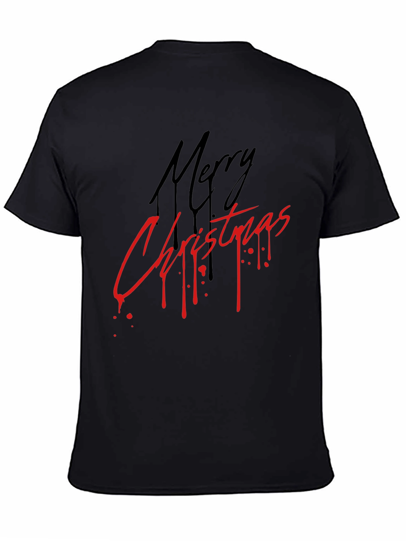 Merry Christmas Graphic Tee - Black Holiday T-Shirt