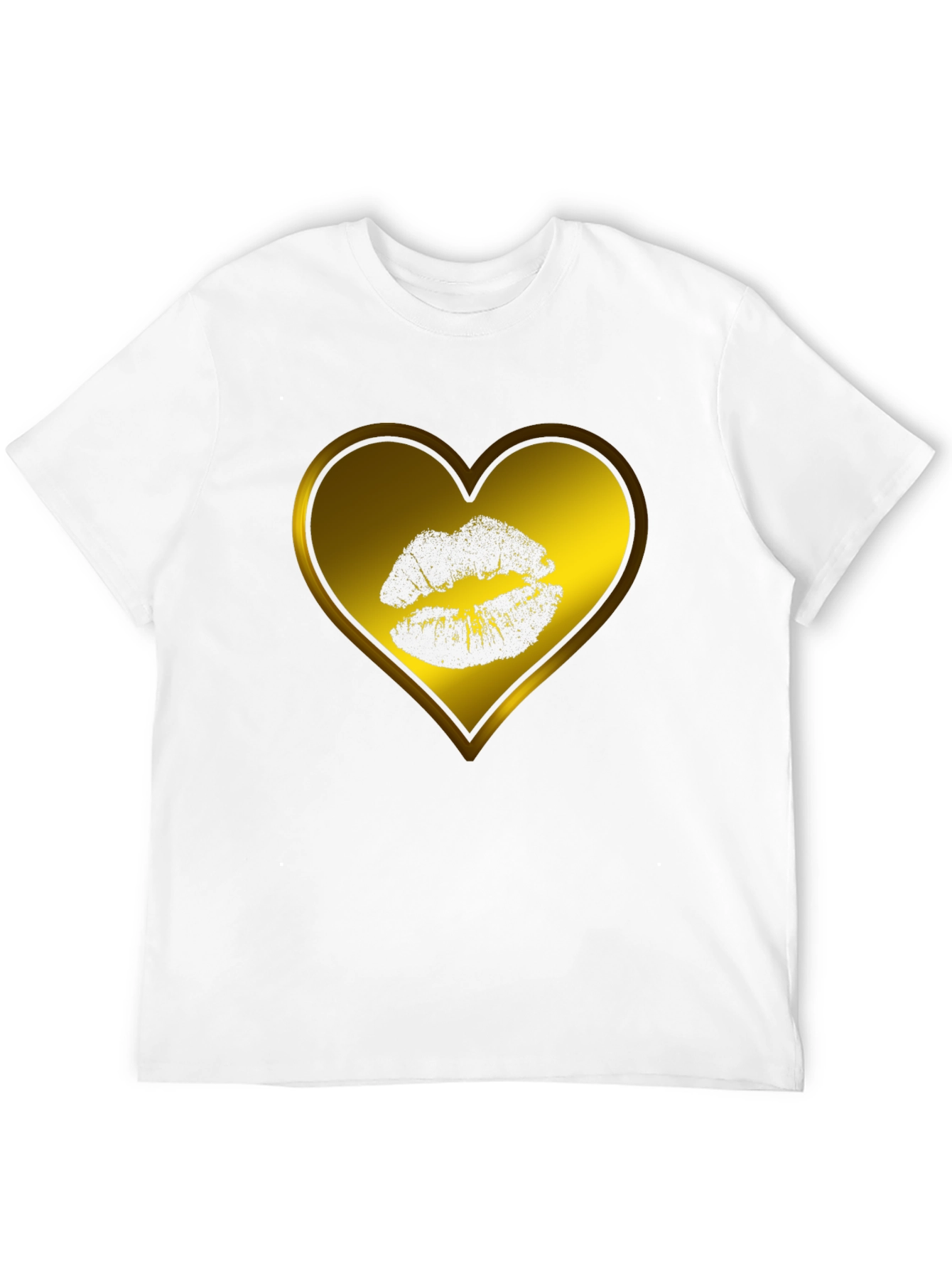 Heart Kiss Graphic Tee - Black Casual T-Shirt