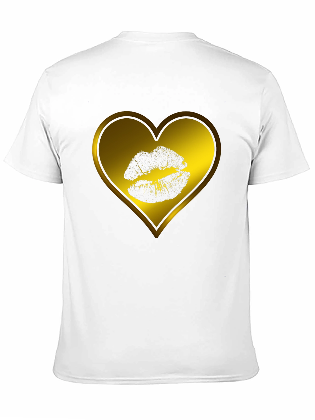 Heart Kiss Graphic Tee - Black Casual T-Shirt