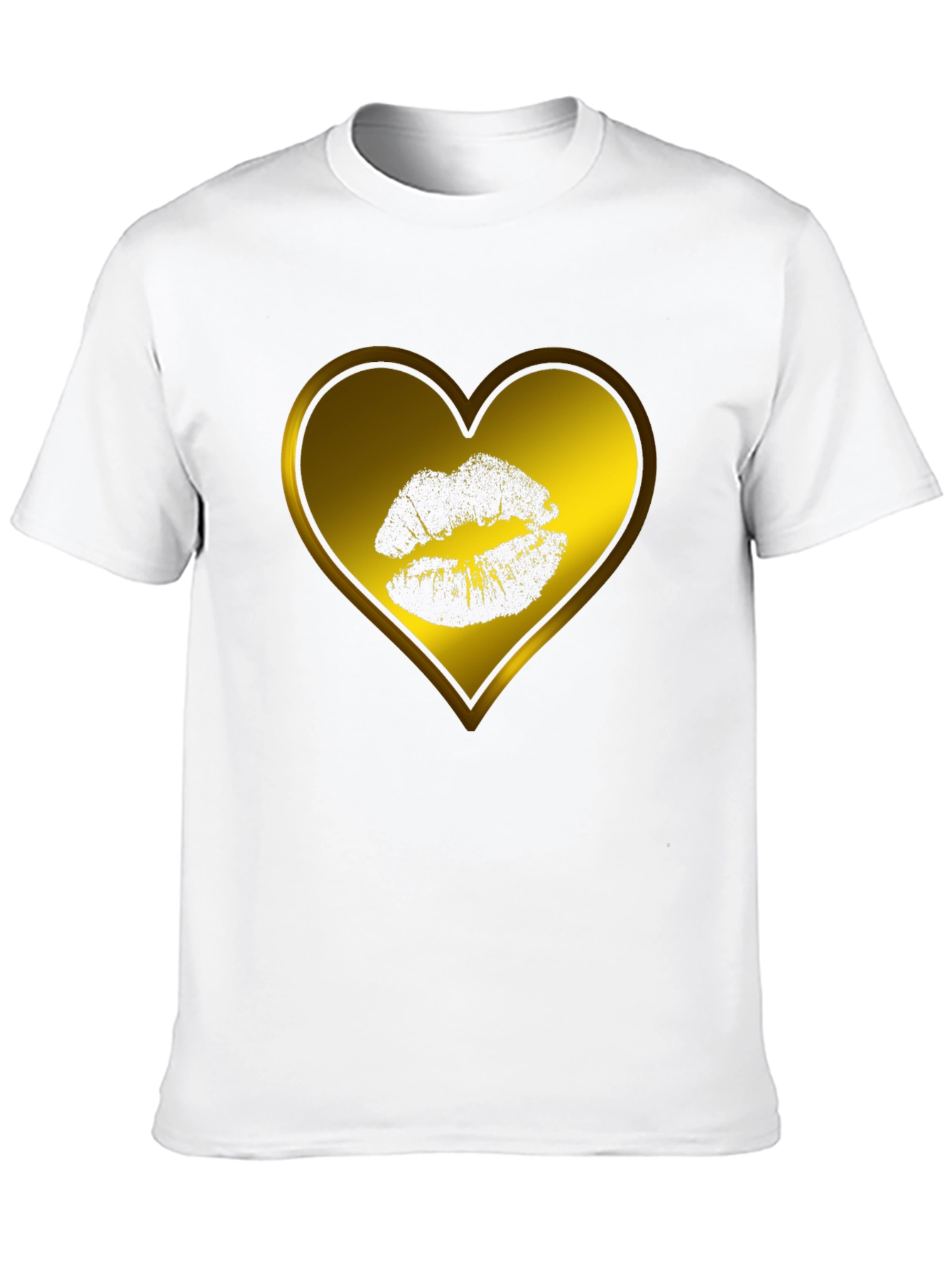 Heart Kiss Graphic Tee - Black Casual T-Shirt