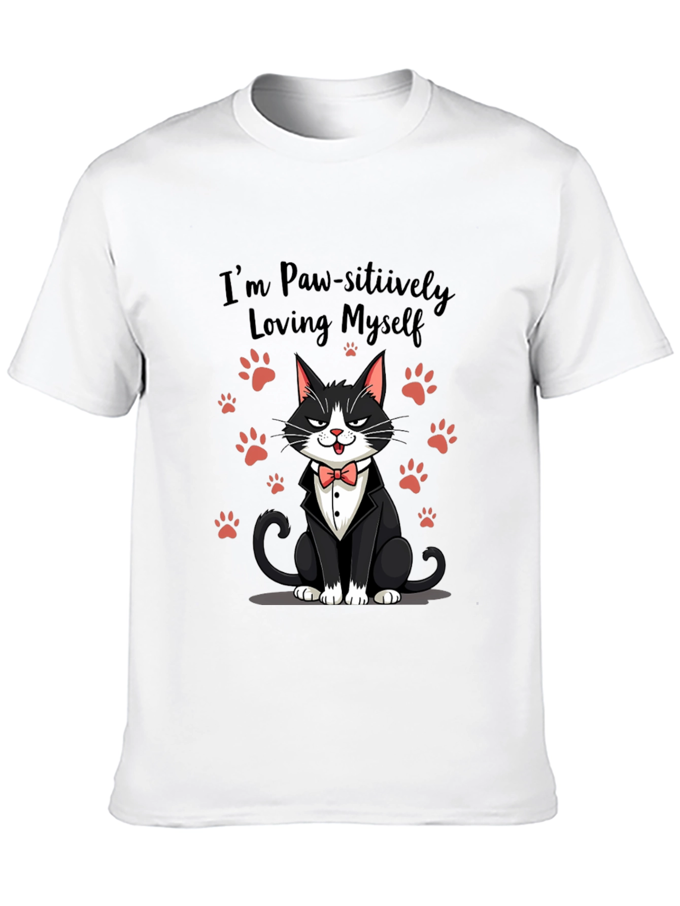 Paw-sitively Loving Myself Cat T-Shirt