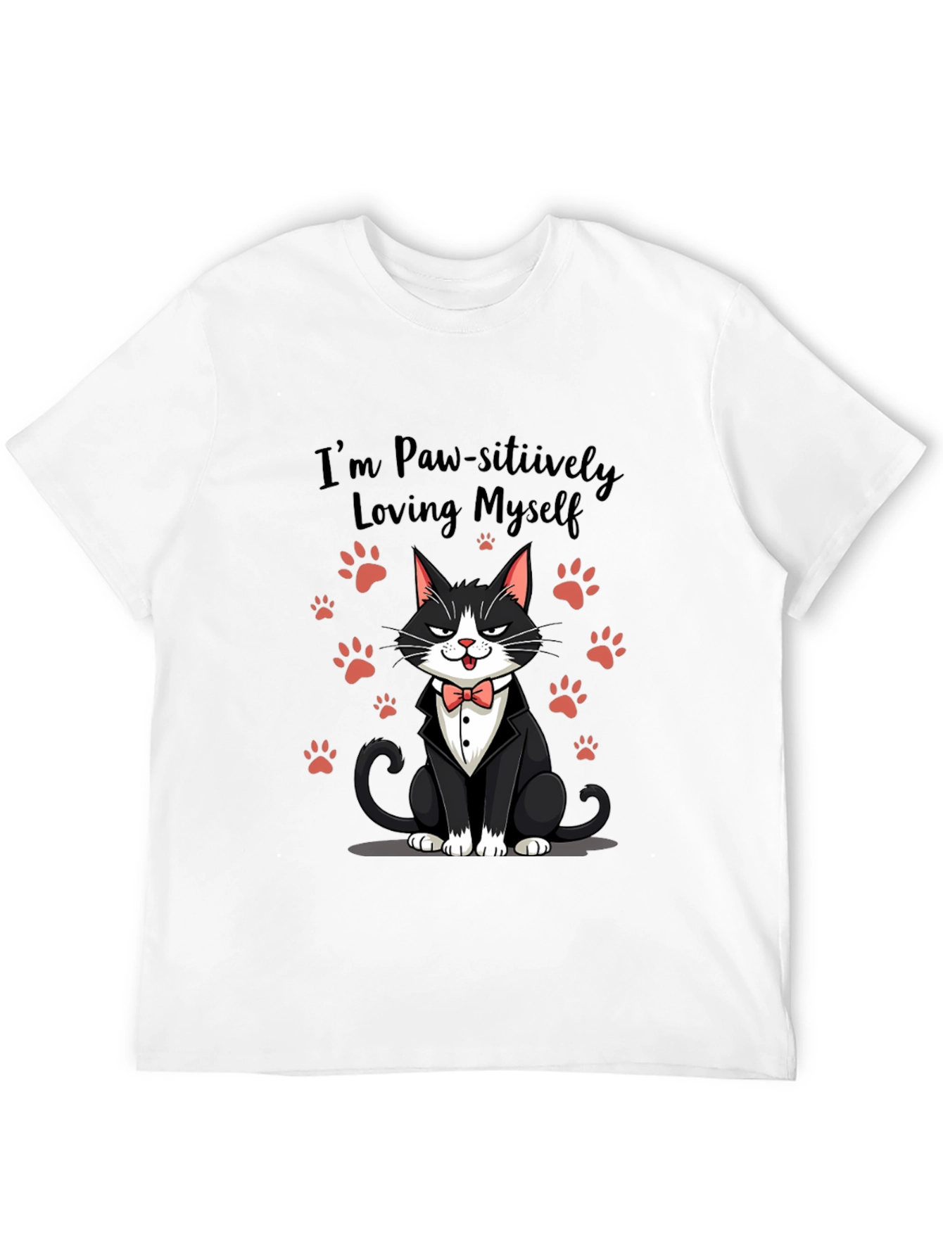 Paw-sitively Loving Myself Cat T-Shirt