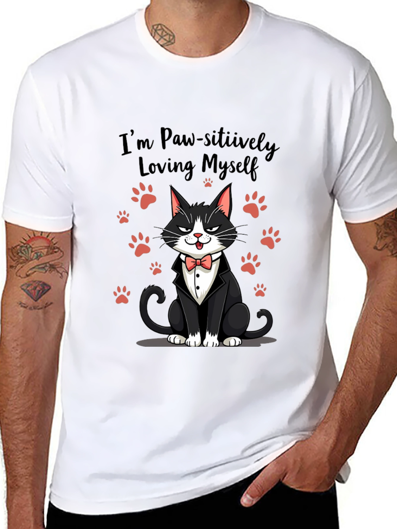 Paw-sitively Loving Myself Cat T-Shirt