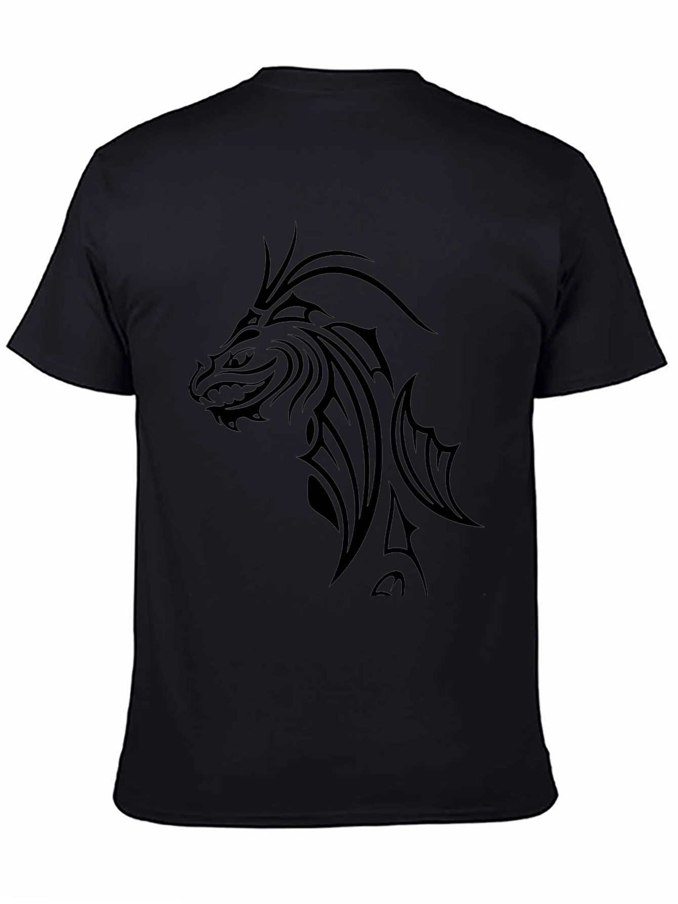 Tribal Dragon Graphic Tee - Black