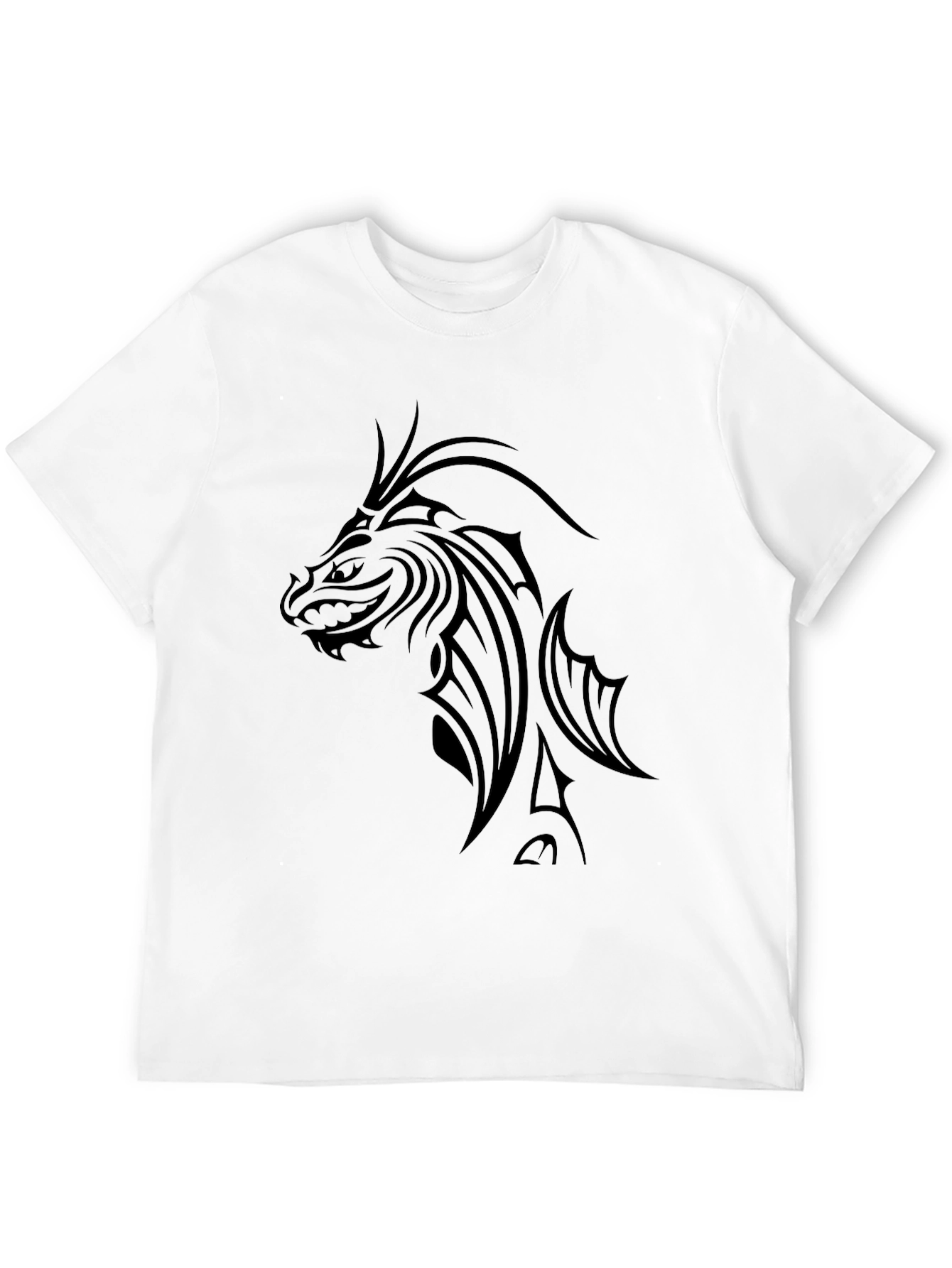 Tribal Dragon Graphic Tee - Black