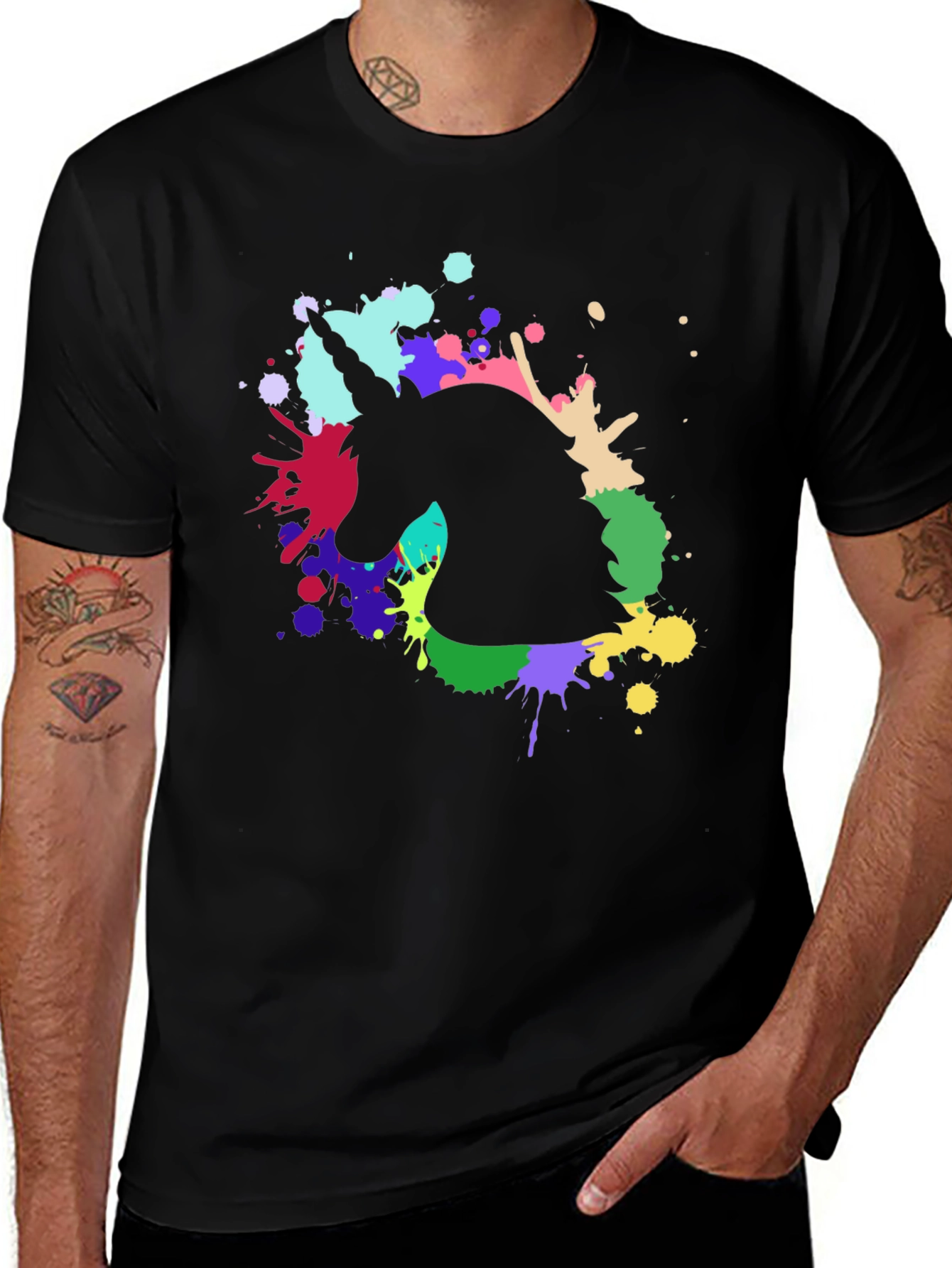 Unicorn Splash T-Shirt - Black